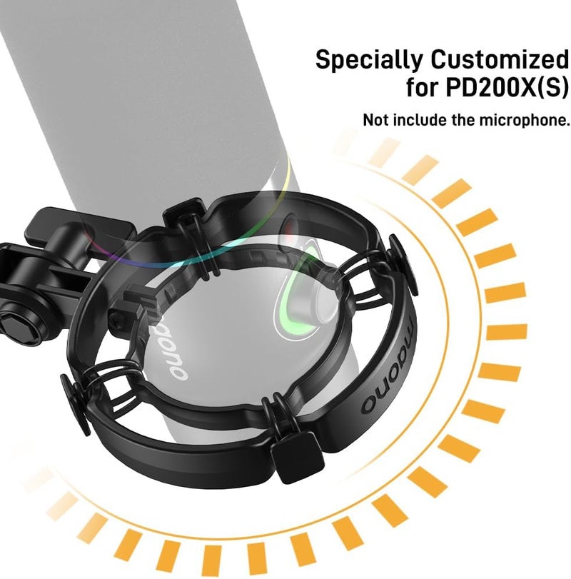 Maono PD200X/PD200XS Shock Mount - Professional Custom Microphone Mounts Reduces Vibration Noise, Removable Shock Mount for Microphones with a Diameter of about 56mm/2.2 Inches - Image 2